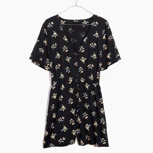 Madewell Button-Front Day Romper in Daisies